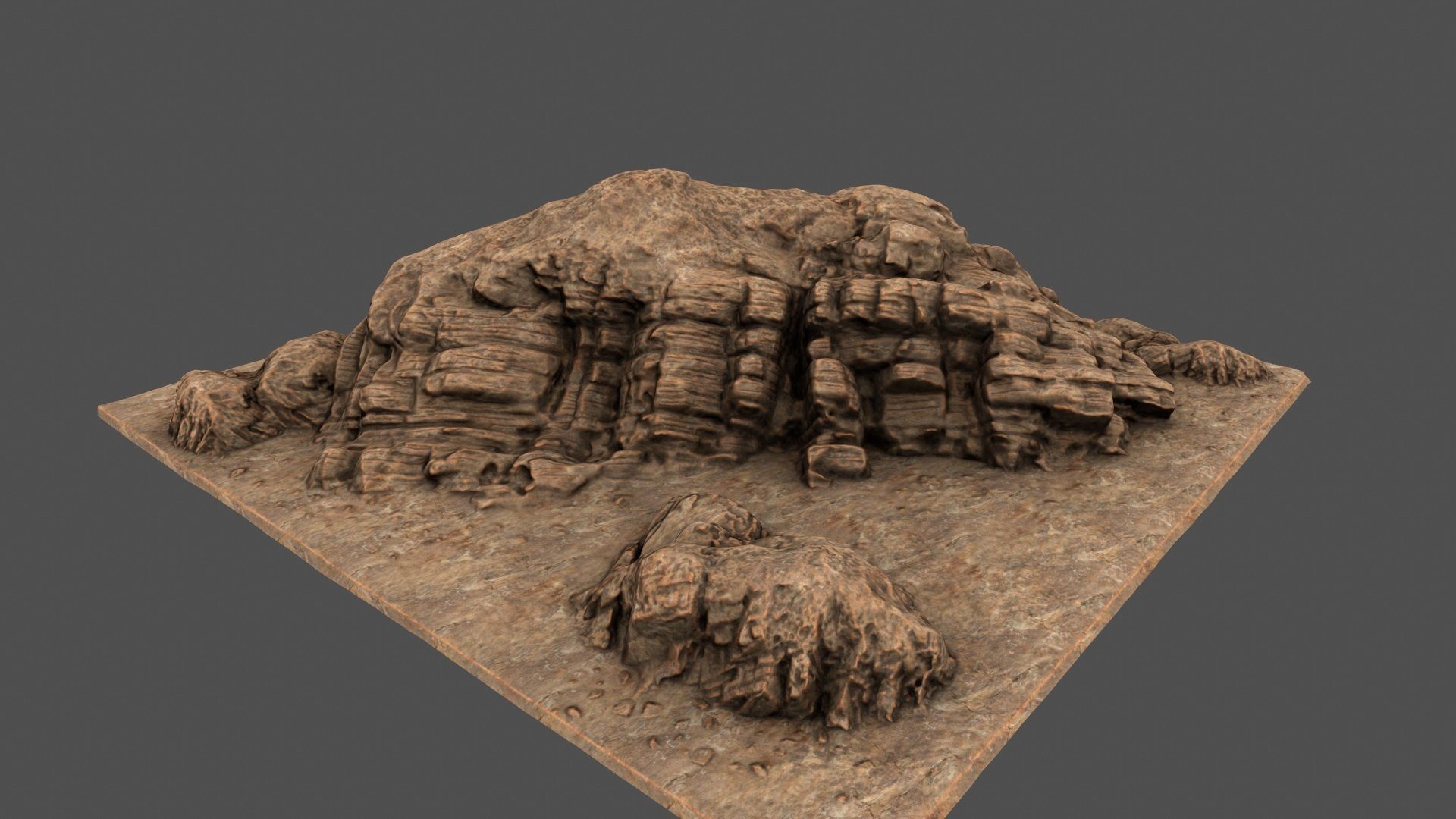 desert rocks 1 Low-poly 3D model_8