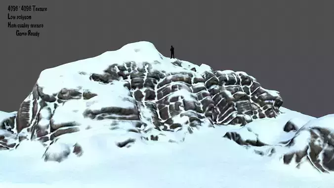 snow mountain  Low-poly 3D model
