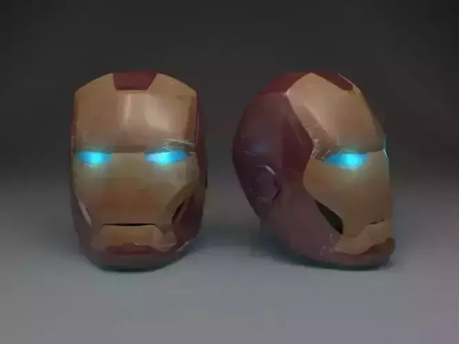 Ironman two iron man masks Low-poly 3D model