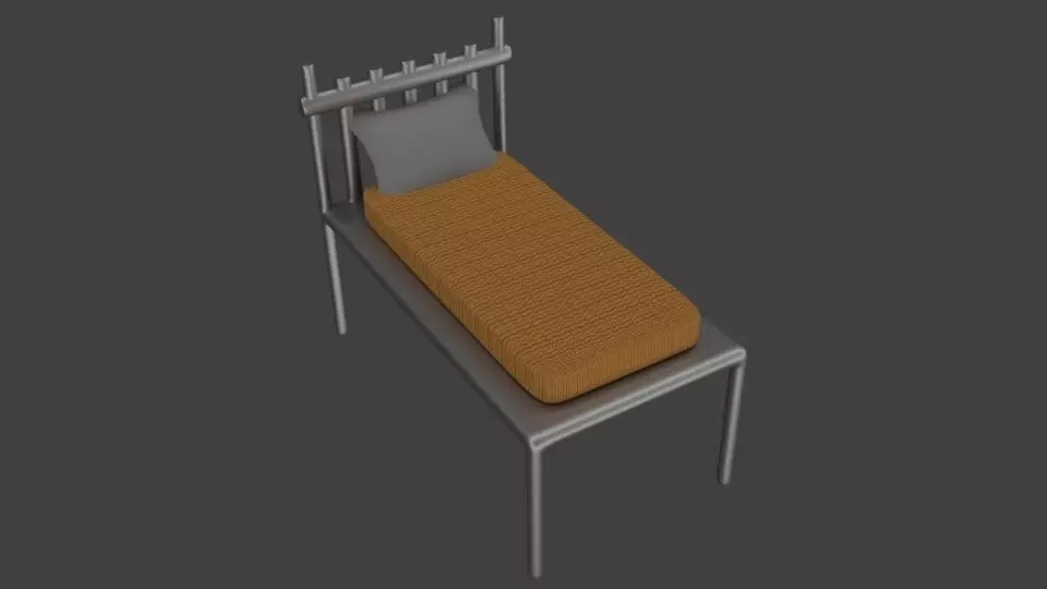 Prison Bed 3D model_0