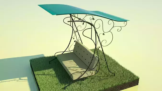  Garden Swing Wrought iron 3D model
