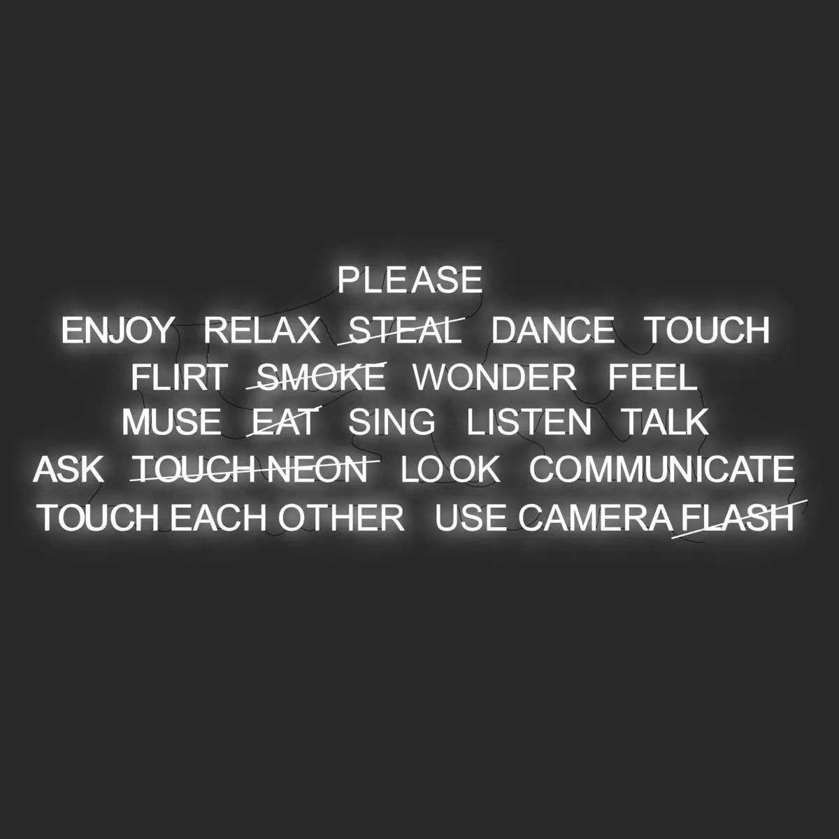 please text neon light sculpture by jeppe hein 3D model_0