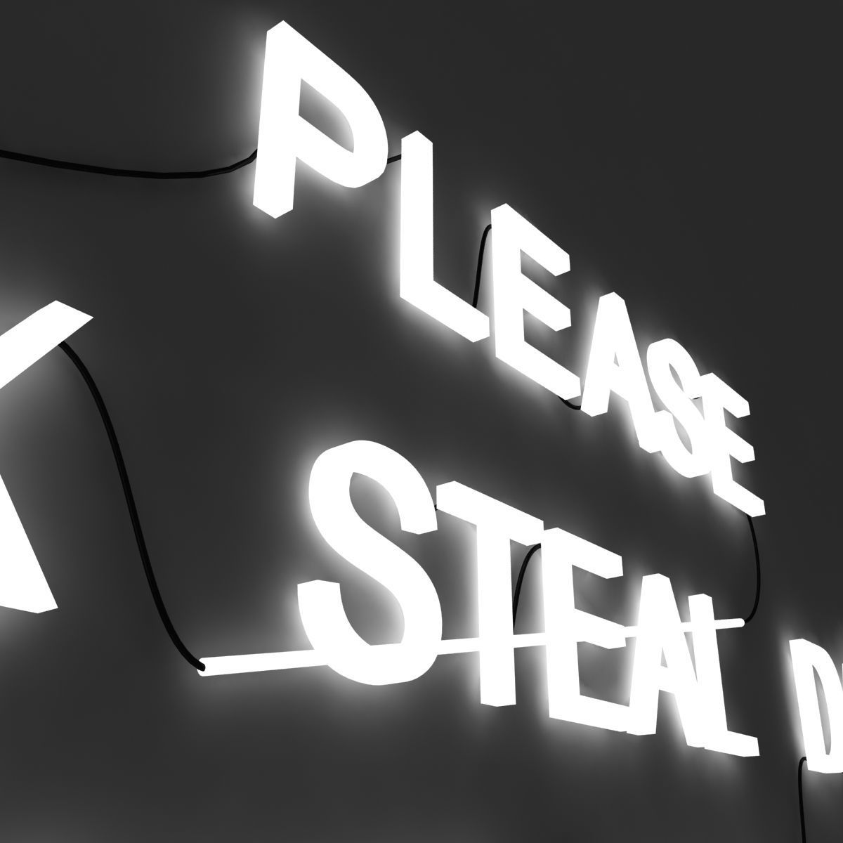 please text neon light sculpture by jeppe hein 3D model_4