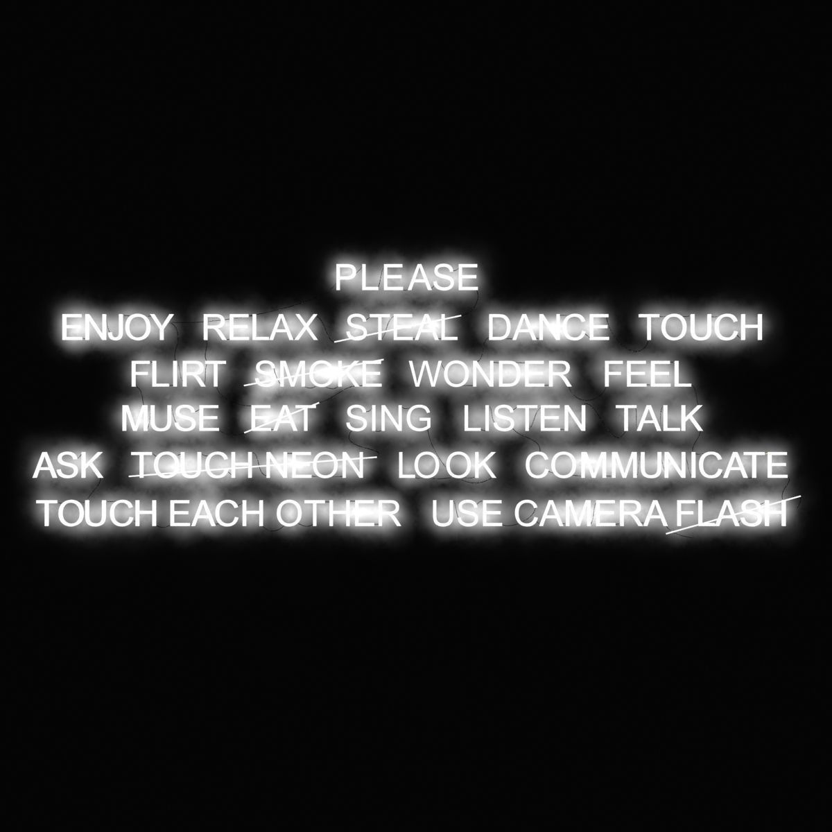 please text neon light sculpture by jeppe hein 3D model_1