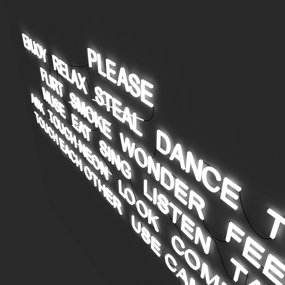 please text neon light sculpture by jeppe hein 3D model_6