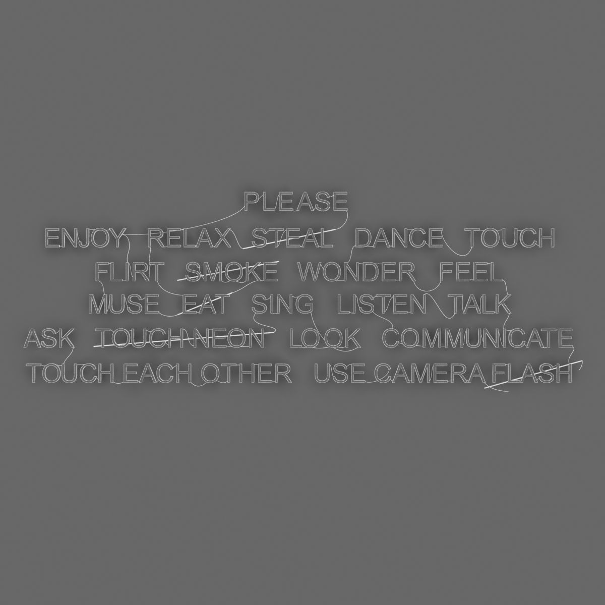 please text neon light sculpture by jeppe hein 3D model_7