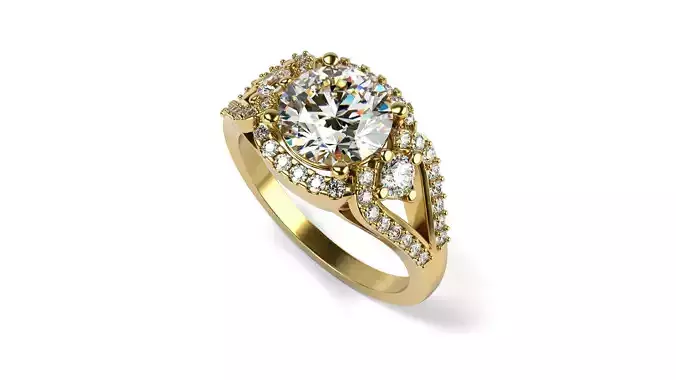 Side Stones Cushion Halo