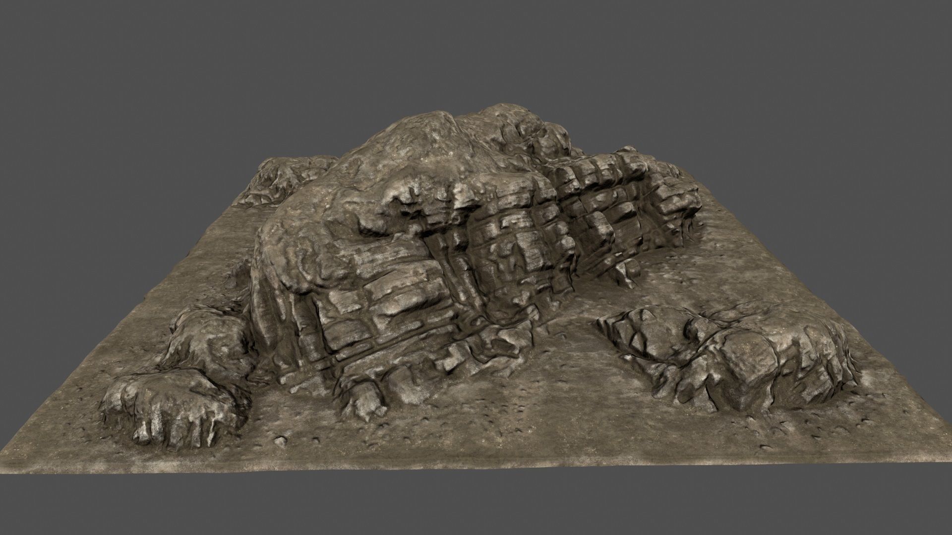 desert rocks 2 Low-poly 3D model_1