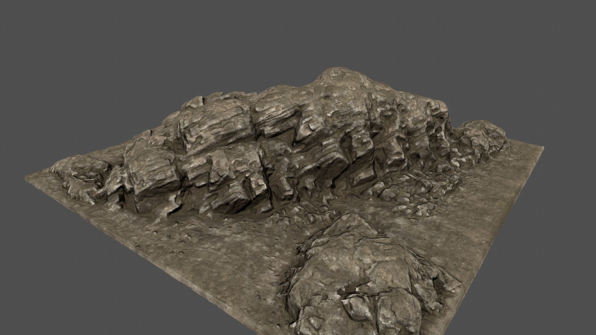 desert rocks 2 Low-poly 3D model_3