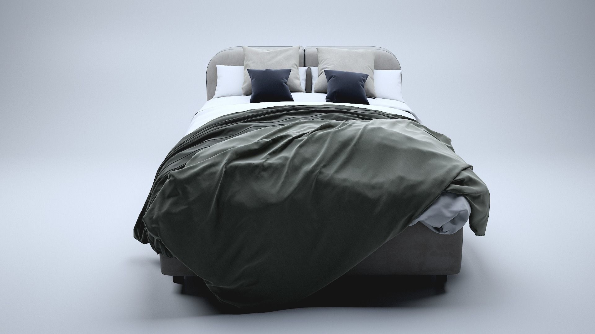 Modern Double Bed 3D model_5