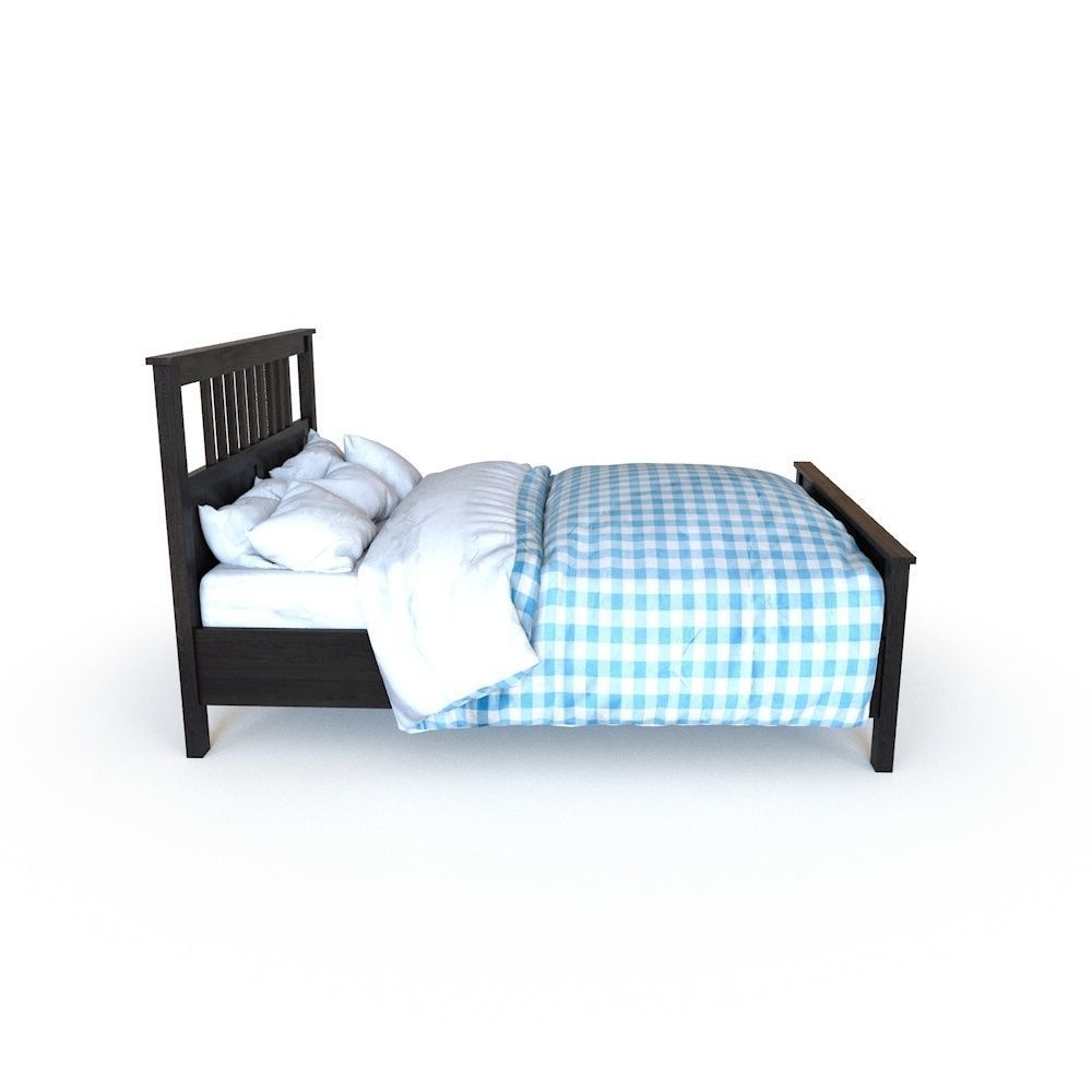 Bed model with headboard and footboard 3D model_3
