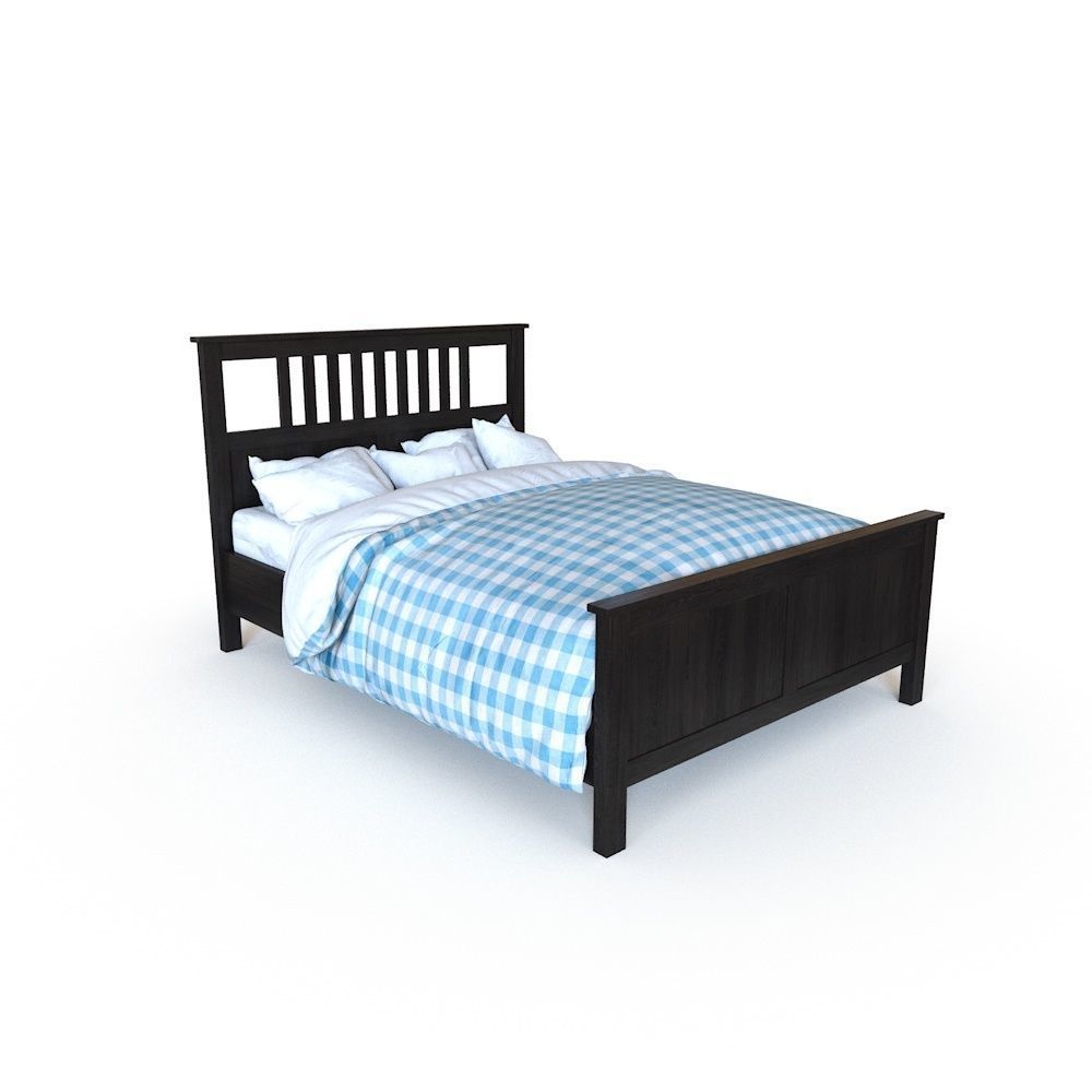 Bed model with headboard and footboard 3D model_2
