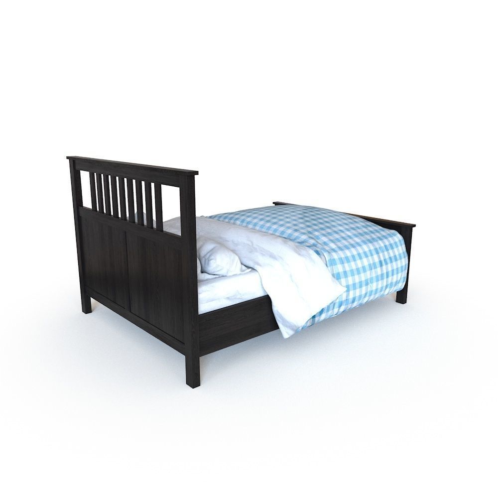 Bed model with headboard and footboard 3D model_4