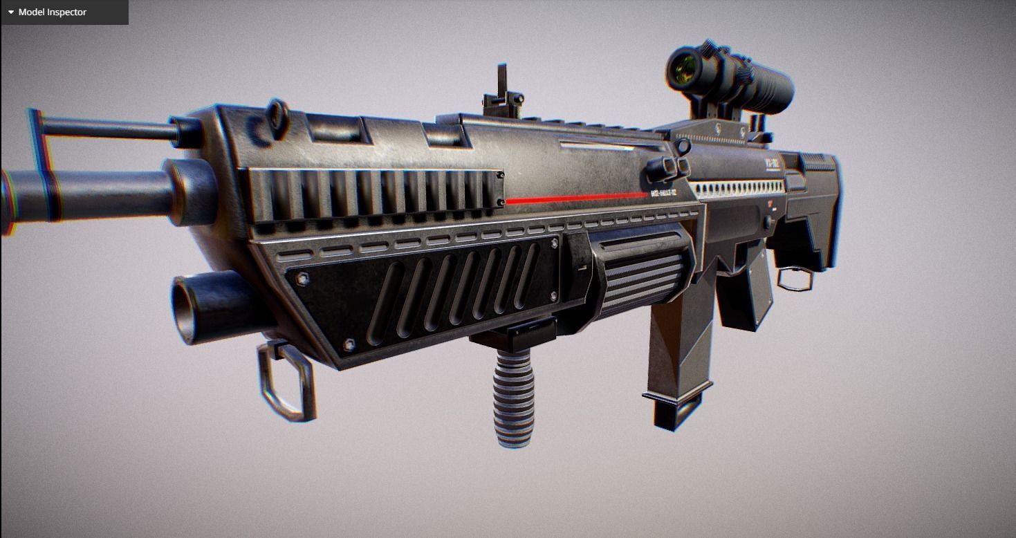 Futuristic Weapon Pack - Unity and Unreal Packages Low-poly 3D model_29