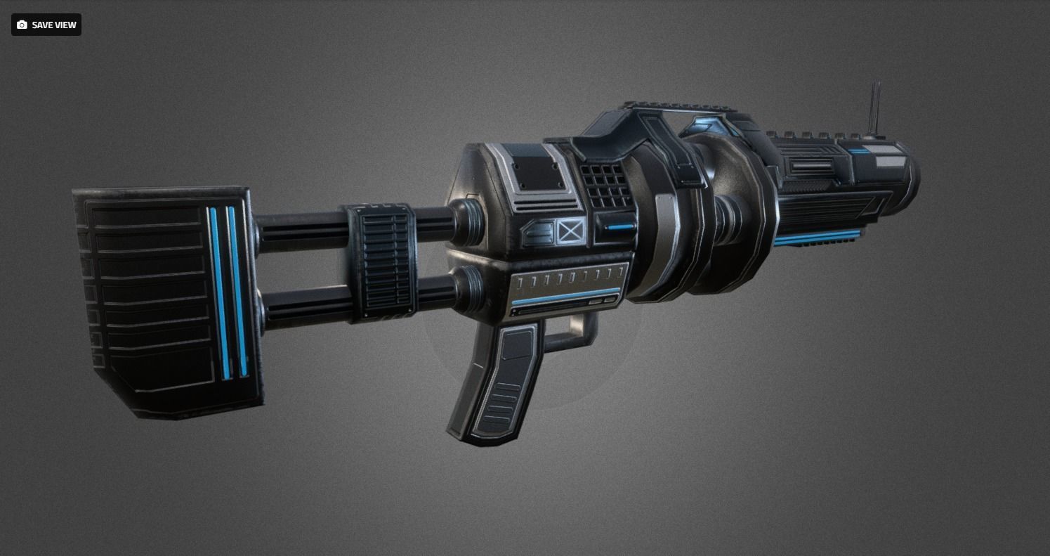 Futuristic Weapon Pack - Unity and Unreal Packages Low-poly 3D model_76
