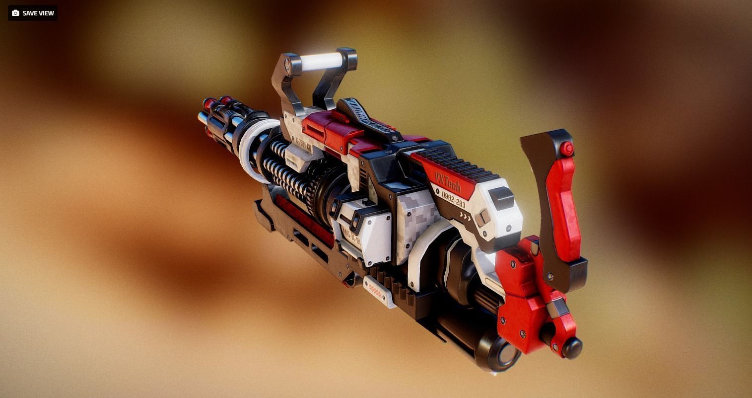 Futuristic Weapon Pack - Unity and Unreal Packages Low-poly 3D model_23