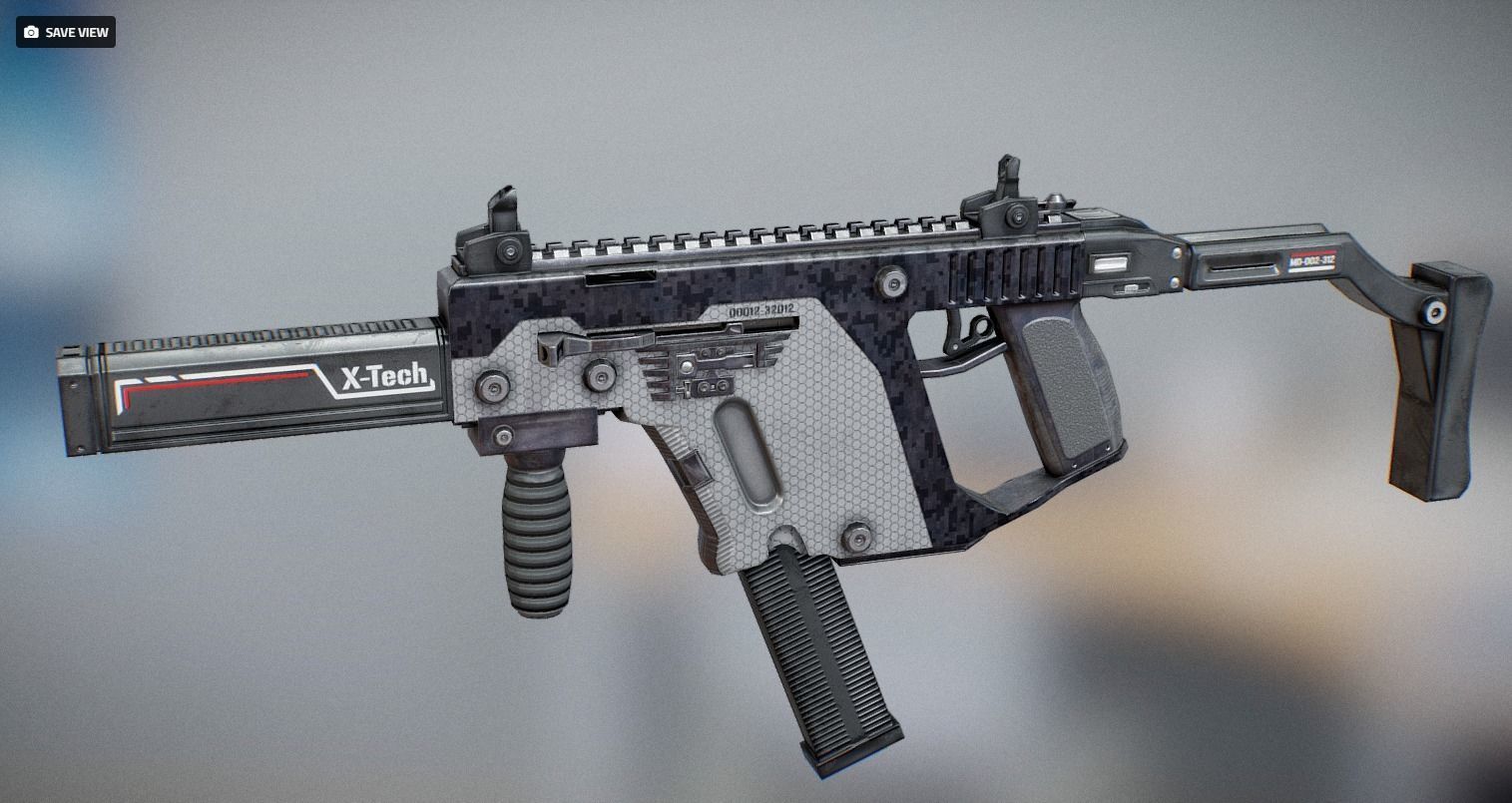 Futuristic Weapon Pack - Unity and Unreal Packages Low-poly 3D model_1