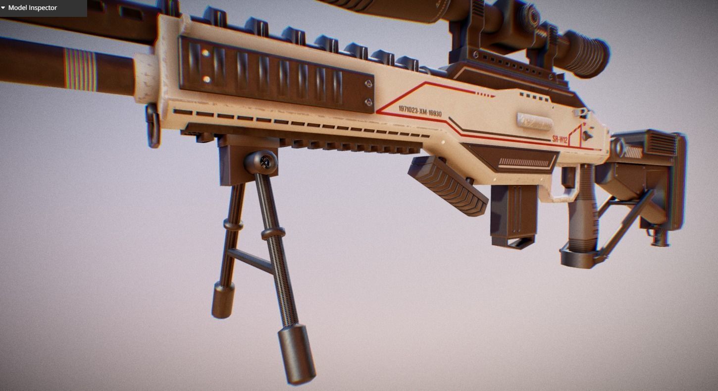 Futuristic Weapon Pack - Unity and Unreal Packages Low-poly 3D model_5