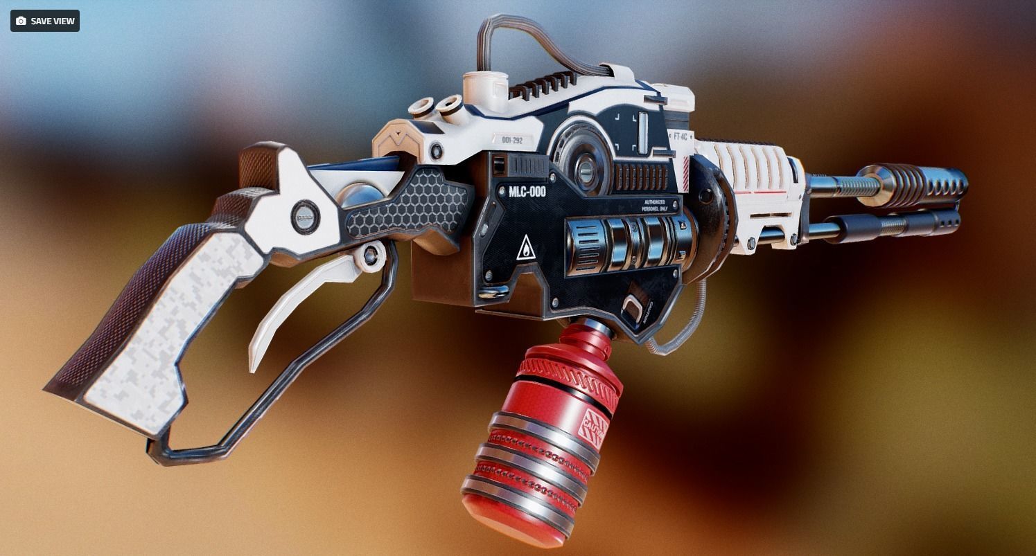 Futuristic Weapon Pack - Unity and Unreal Packages Low-poly 3D model_47