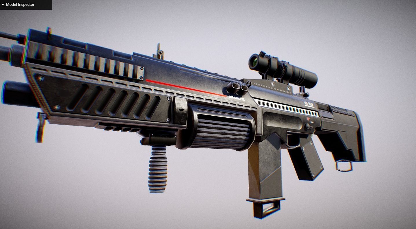 Futuristic Weapon Pack - Unity and Unreal Packages Low-poly 3D model_28