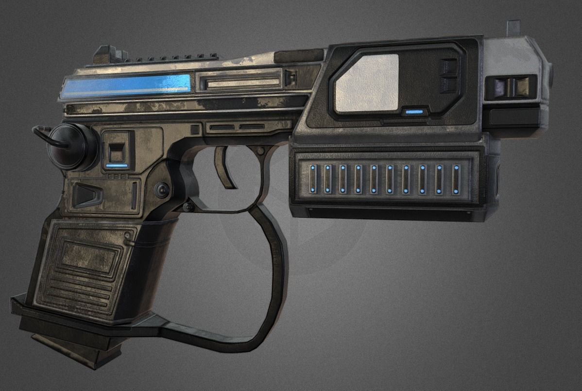 Futuristic Weapon Pack - Unity and Unreal Packages Low-poly 3D model_63