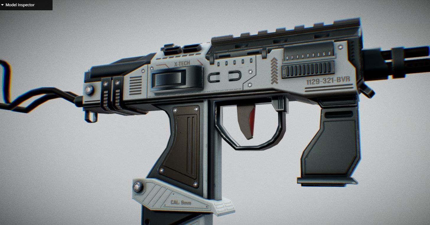 Futuristic Weapon Pack - Unity and Unreal Packages Low-poly 3D model_13