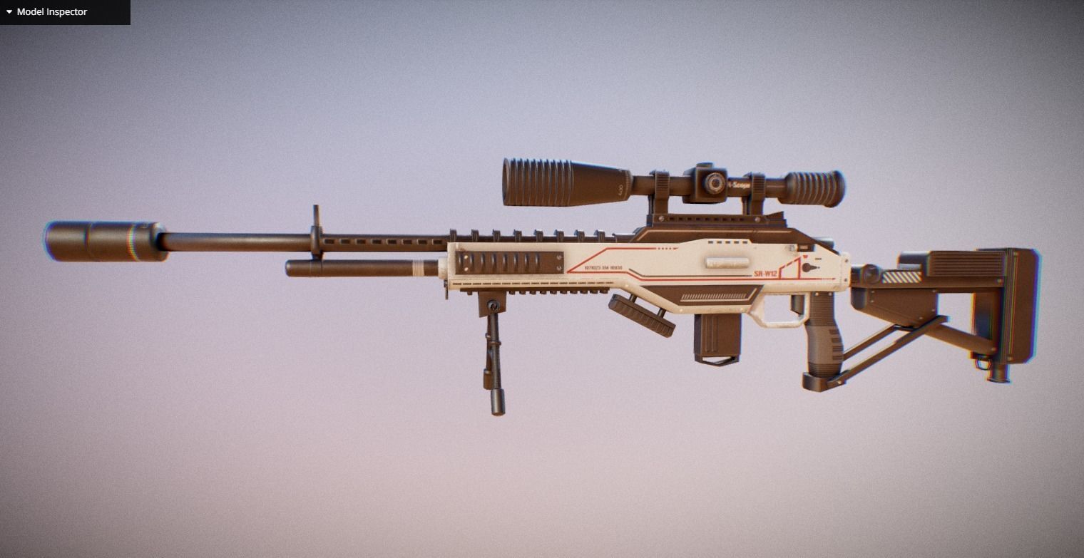 Futuristic Weapon Pack - Unity and Unreal Packages Low-poly 3D model_4