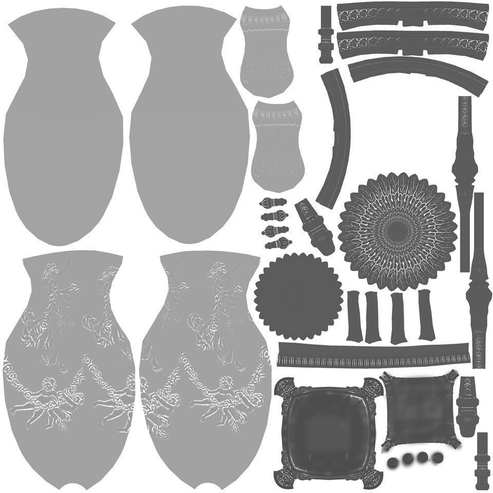 French Jar A Low-poly 3D model_14