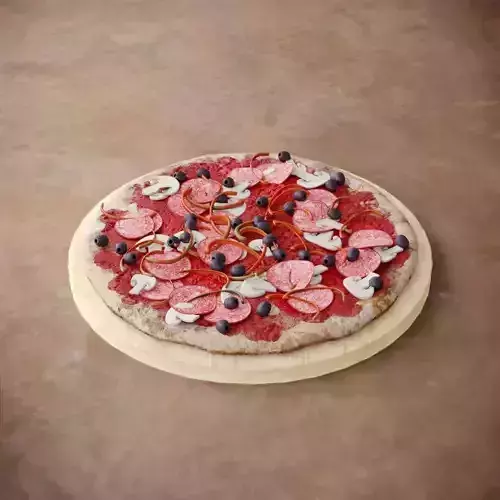 Mushroom Pizza On Plate