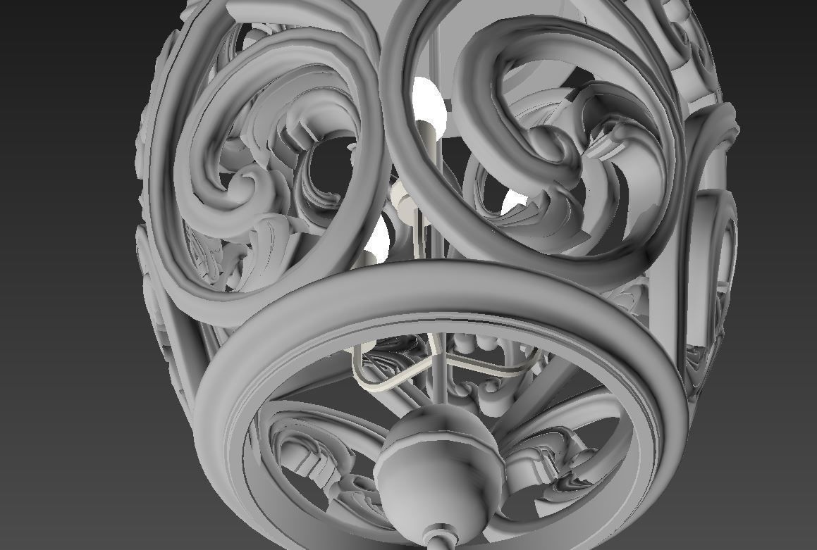 Ceiling lamp Low-poly 3D model_4
