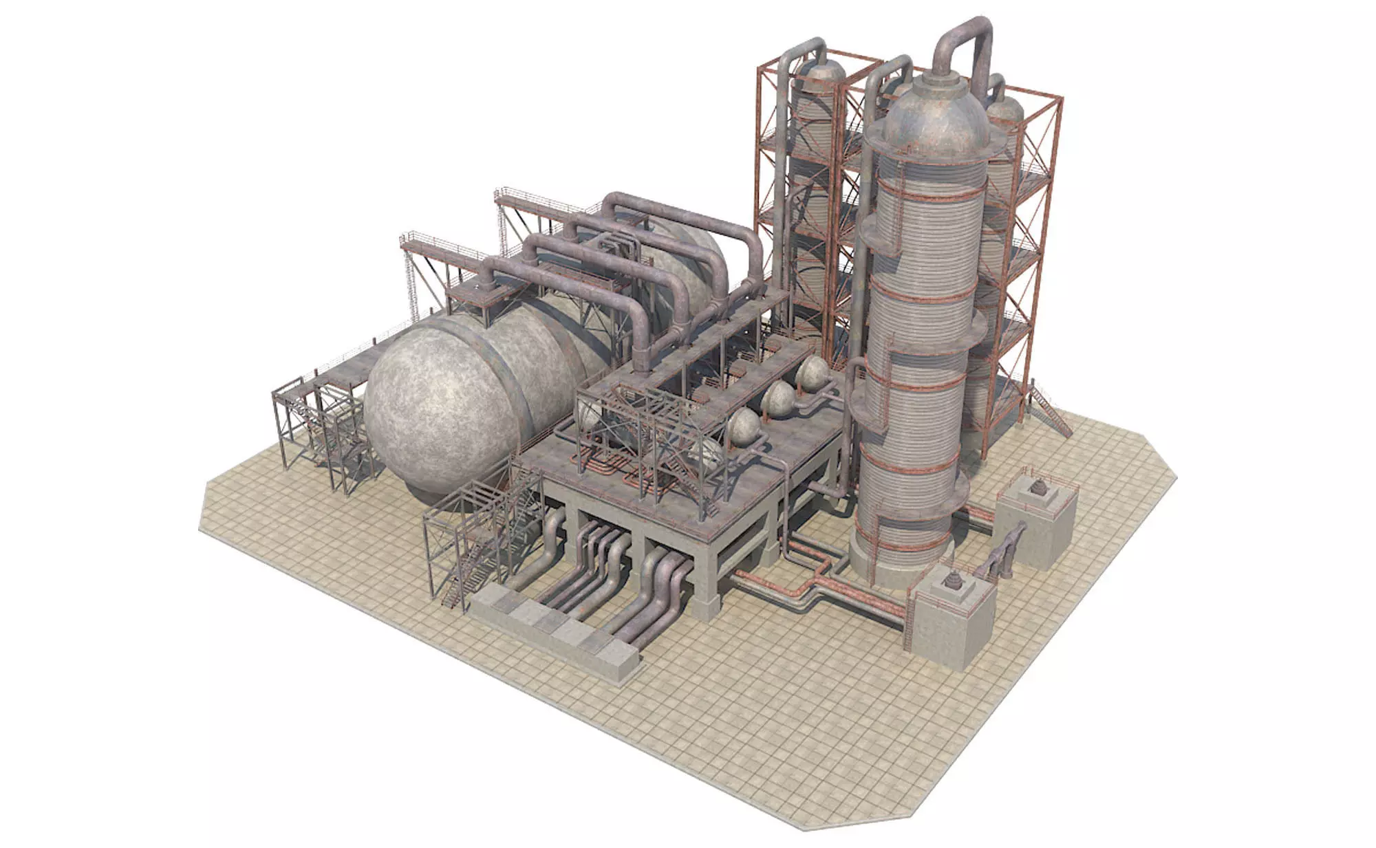 Industrial Oil Refinery 06 Low-poly 3D model