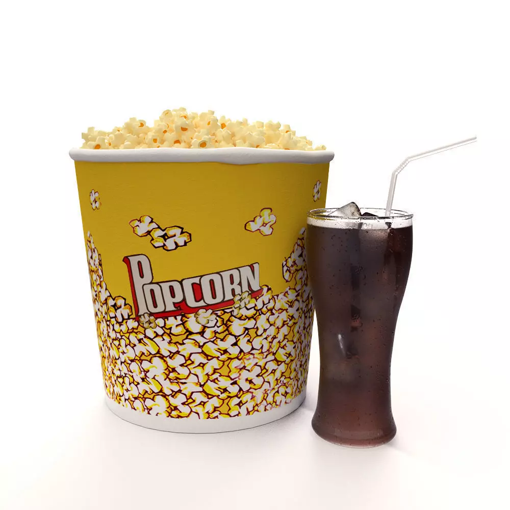 Popcorn and Cola 3D model_0