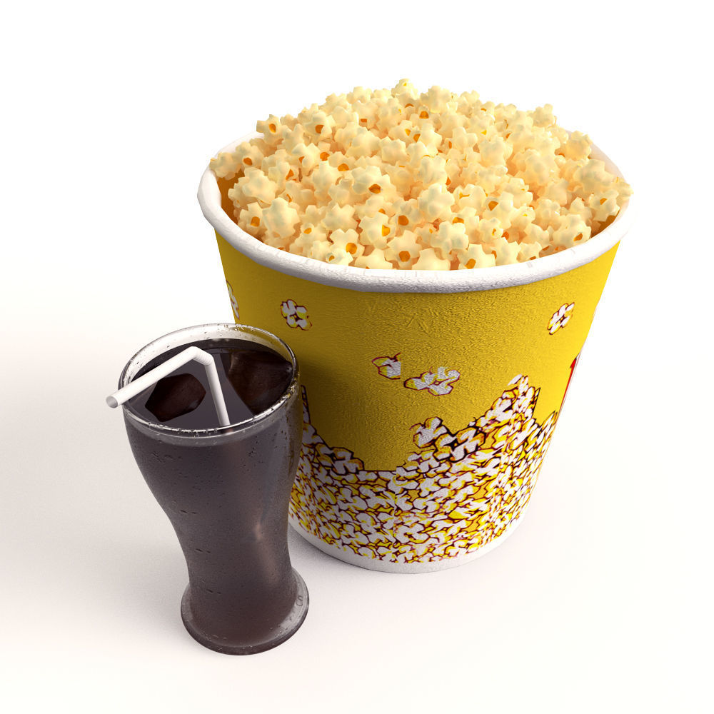Popcorn and Cola 3D model_1