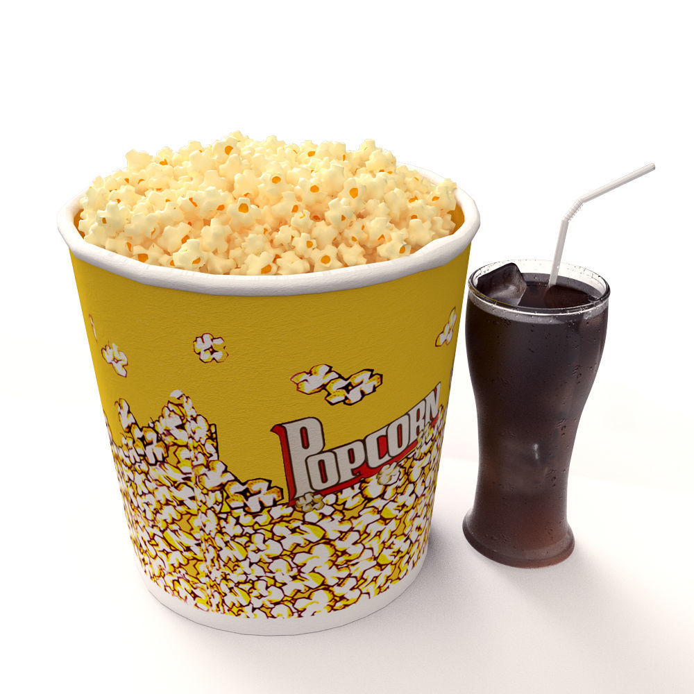Popcorn and Cola 3D model_2