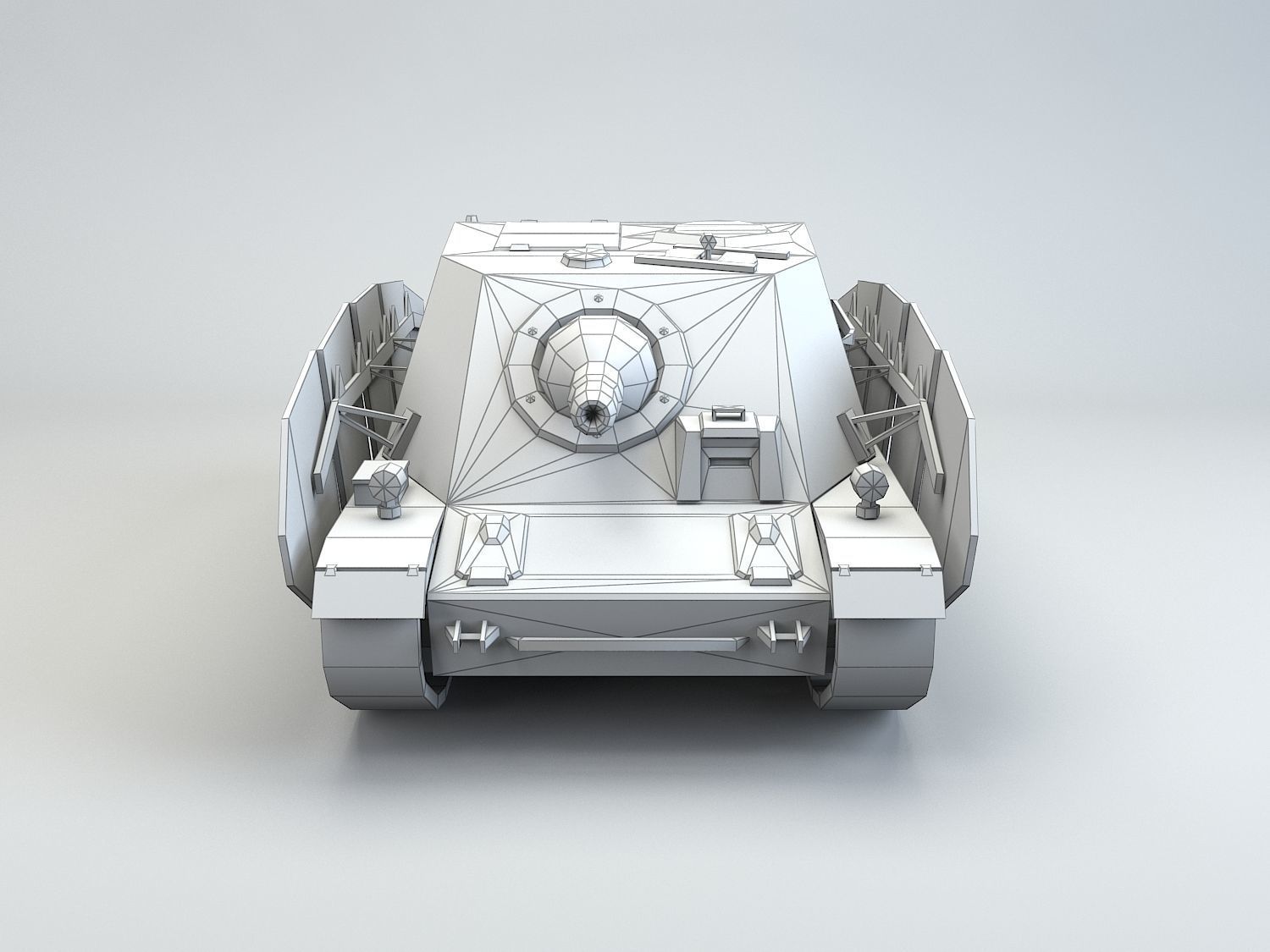 Low poly SdKfz 166 Sturmpanzer Brummbar Early Low-poly 3D model_7