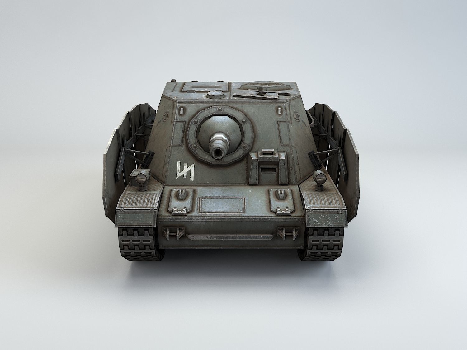 Low poly SdKfz 166 Sturmpanzer Brummbar Early Low-poly 3D model_5