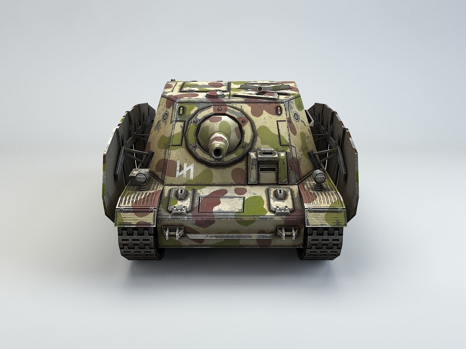 Low poly SdKfz 166 Sturmpanzer Brummbar Early Low-poly 3D model_6