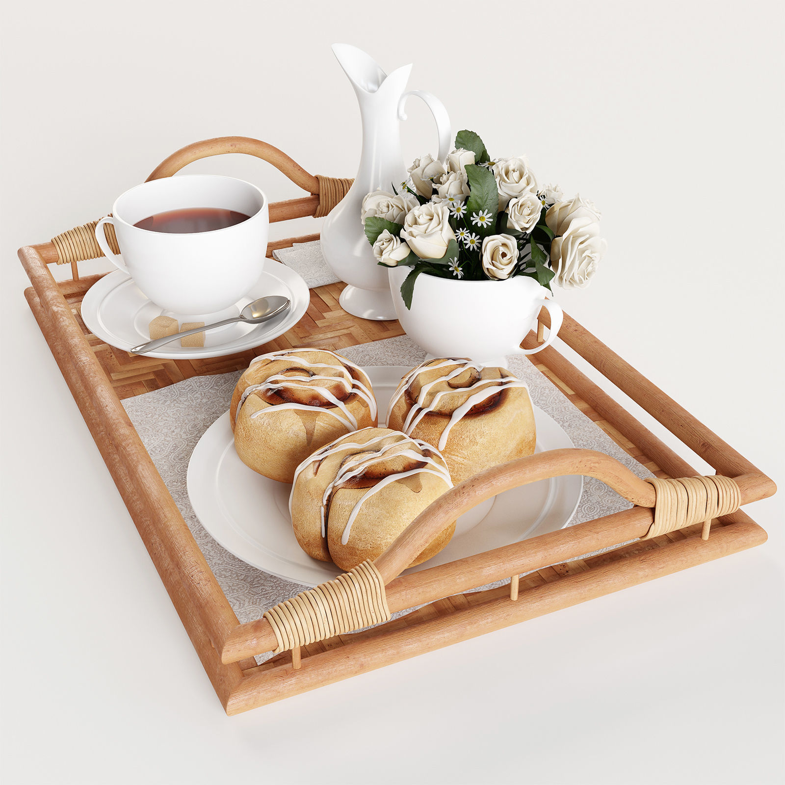 Breakfast on the tray w003 3D model_4
