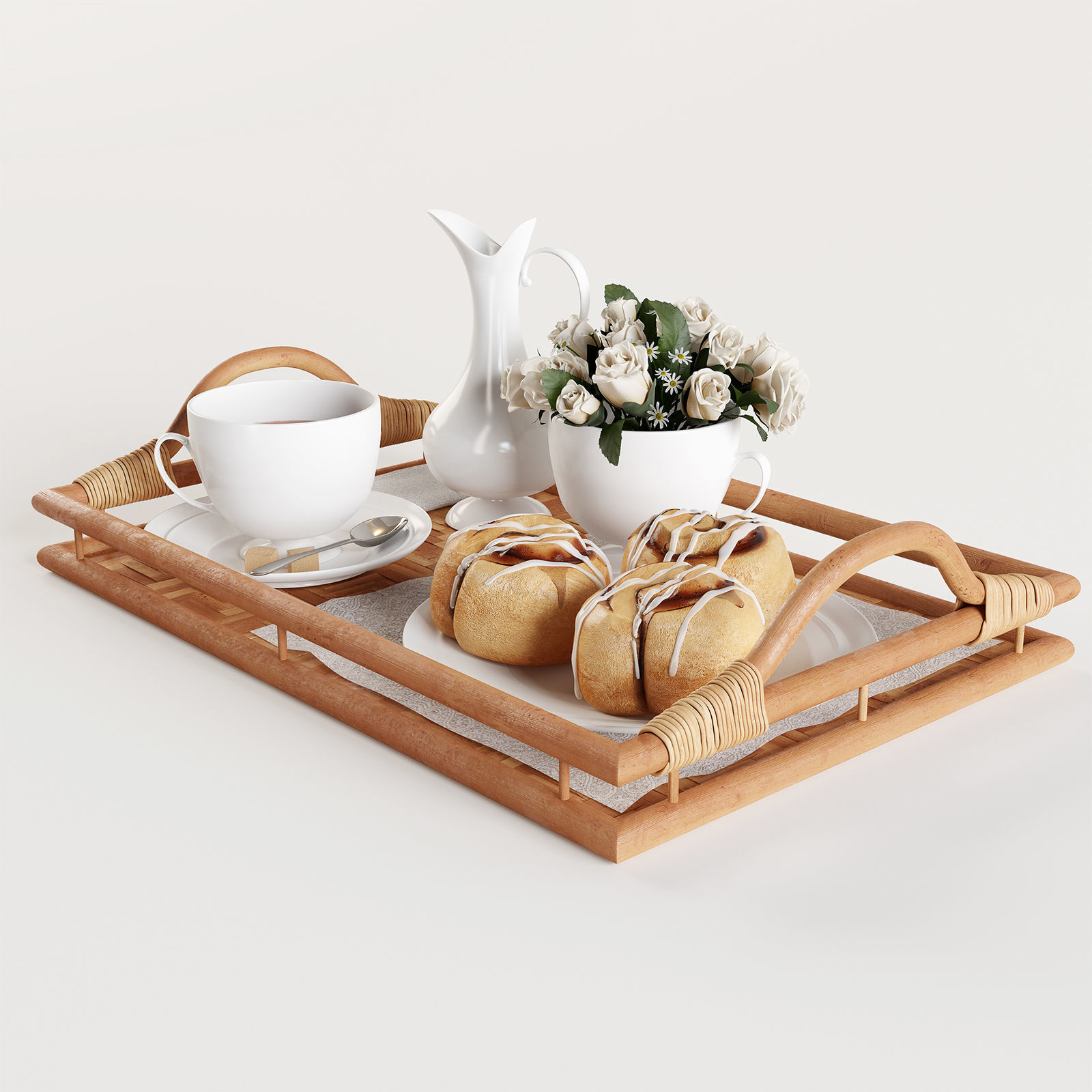 Breakfast on the tray w003 3D model_5