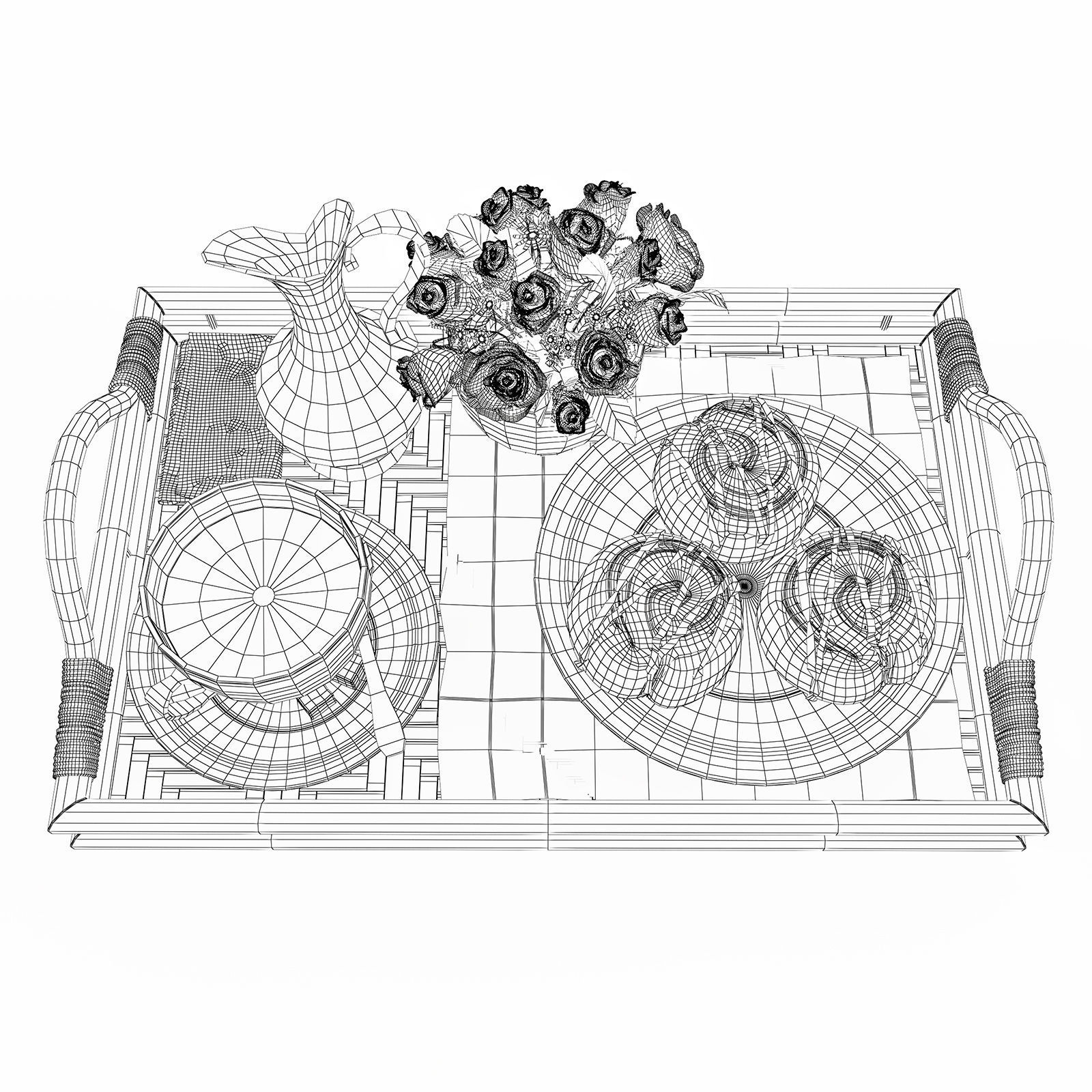 Breakfast on the tray w003 3D model_8