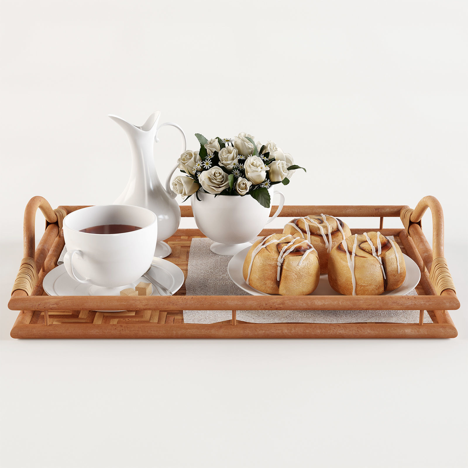 Breakfast on the tray w003 3D model_2
