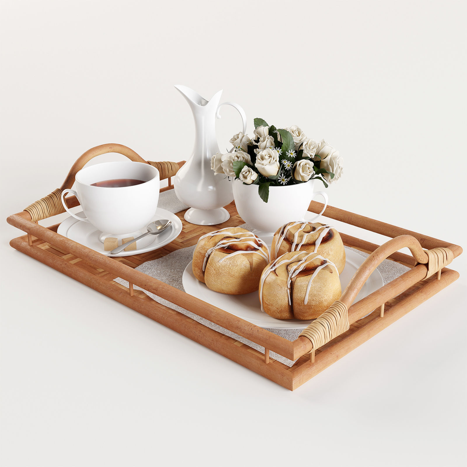 Breakfast on the tray w003 3D model_1