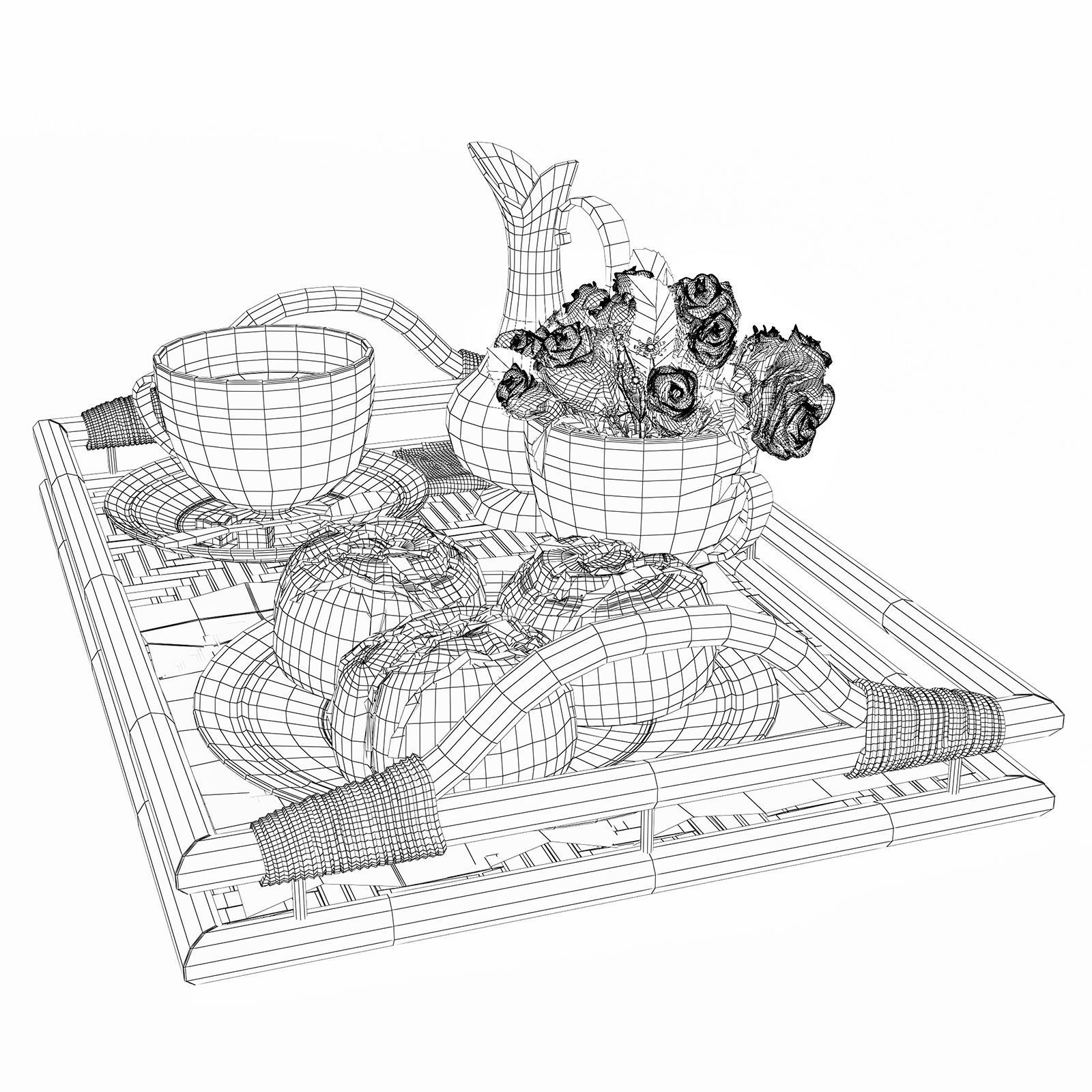 Breakfast on the tray w003 3D model_9