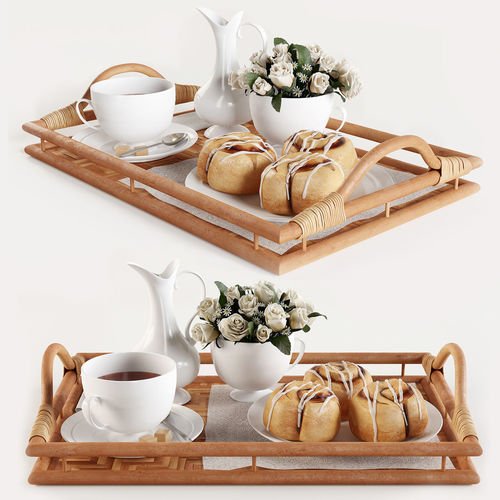 Breakfast on the tray w003 3D model
