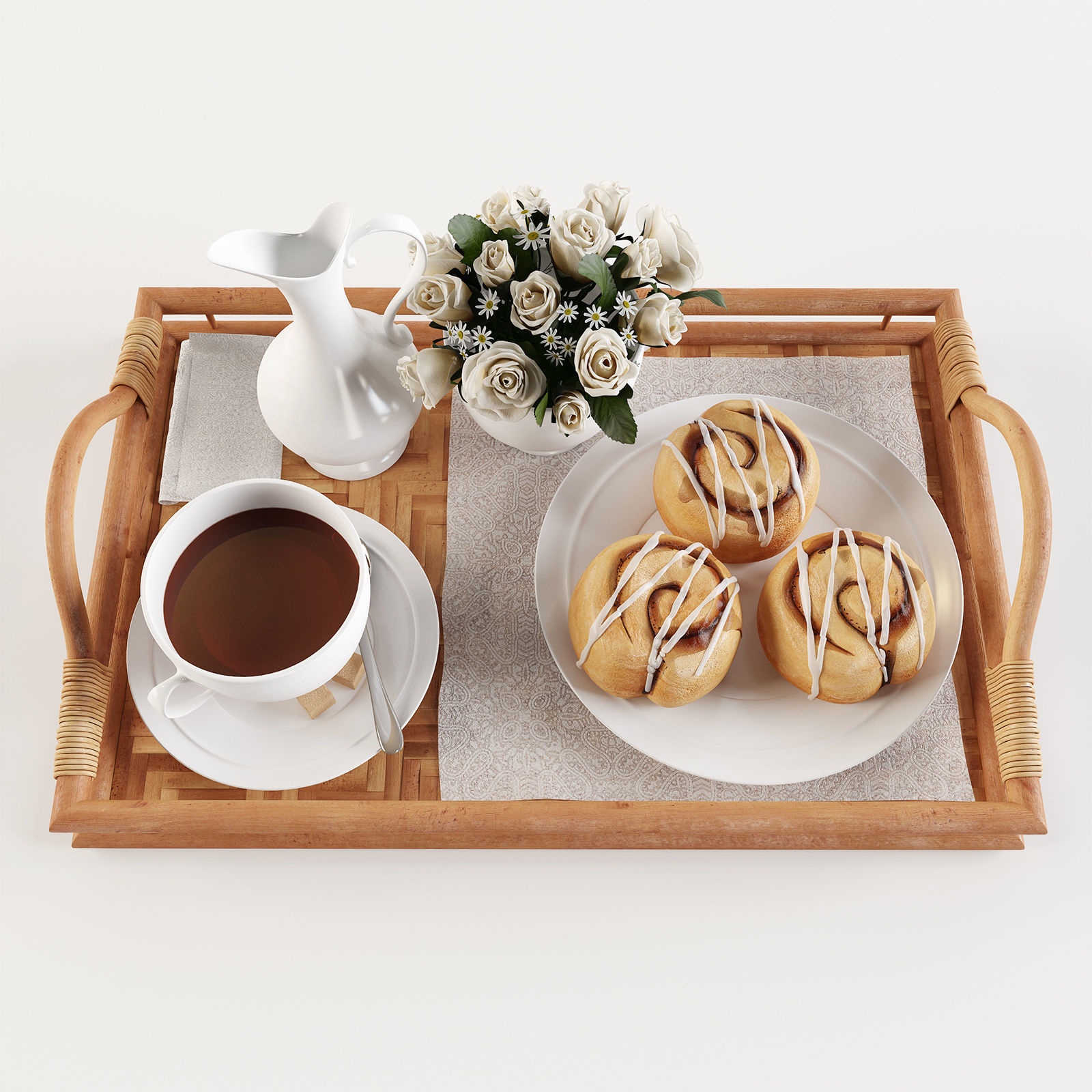 Breakfast on the tray w003 3D model_6