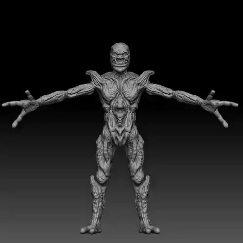 Monster high poly humanoid creature
