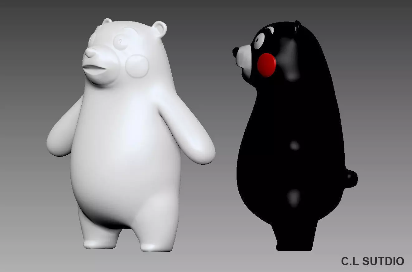 KUMAMON bear on road Free 3D print model