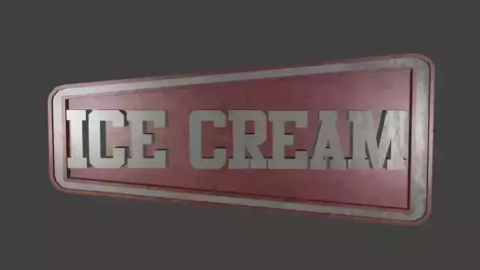 Low poly ice cream sign