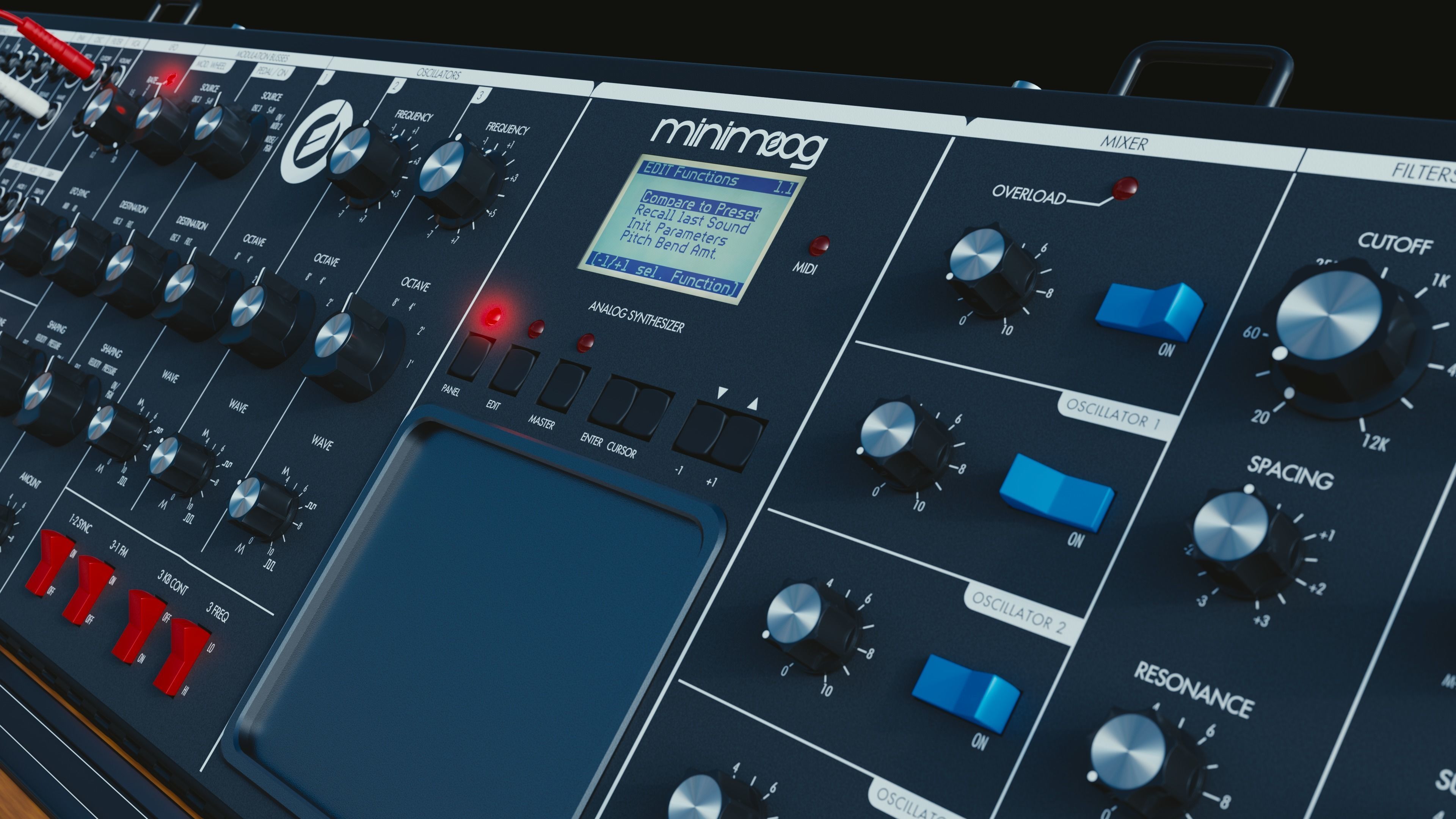 Moog Voyager XL Synthesizer 3D model_3