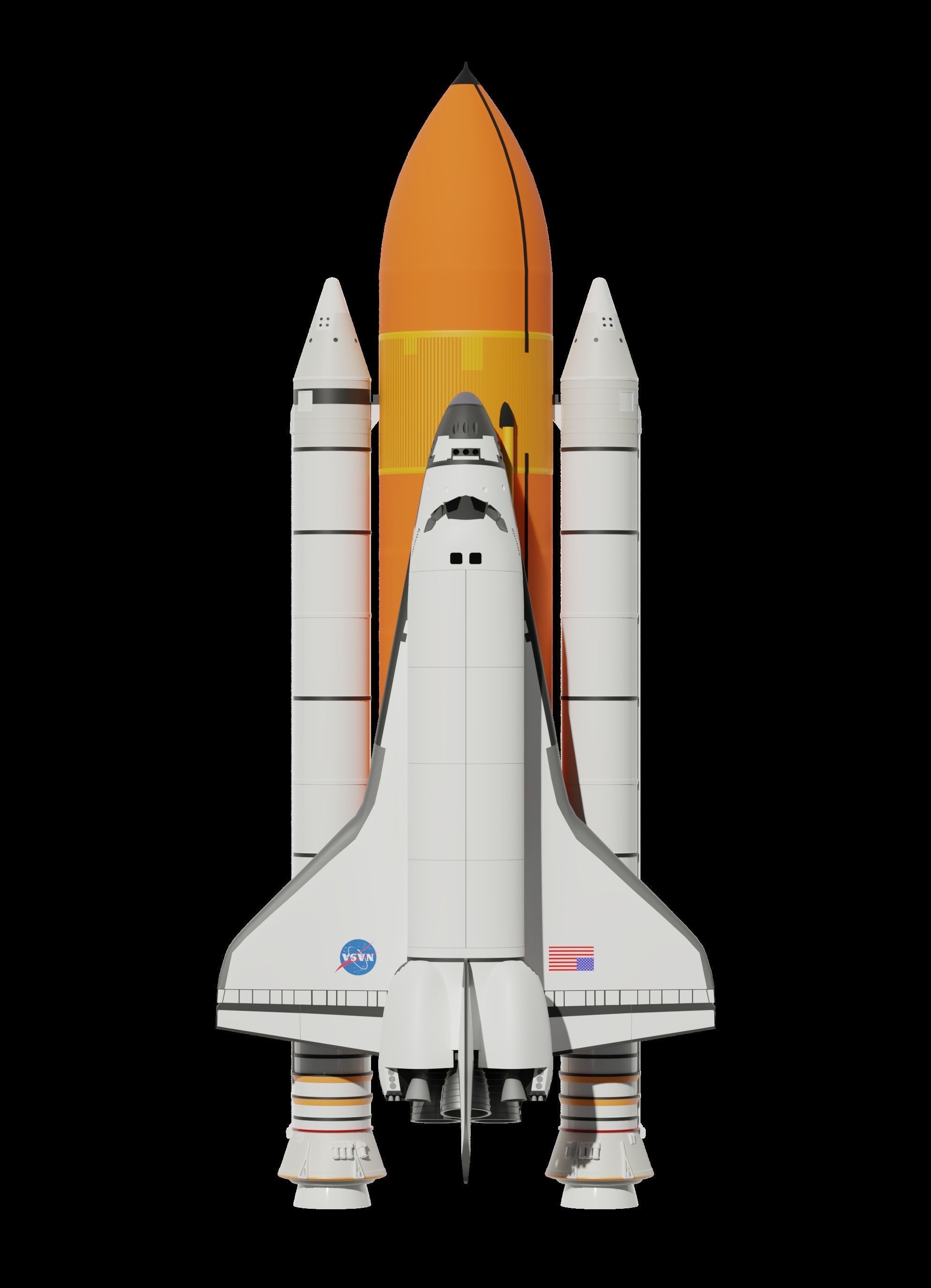 Space Shuttle Side Boosters And Fuel Tank Free 3D model_2
